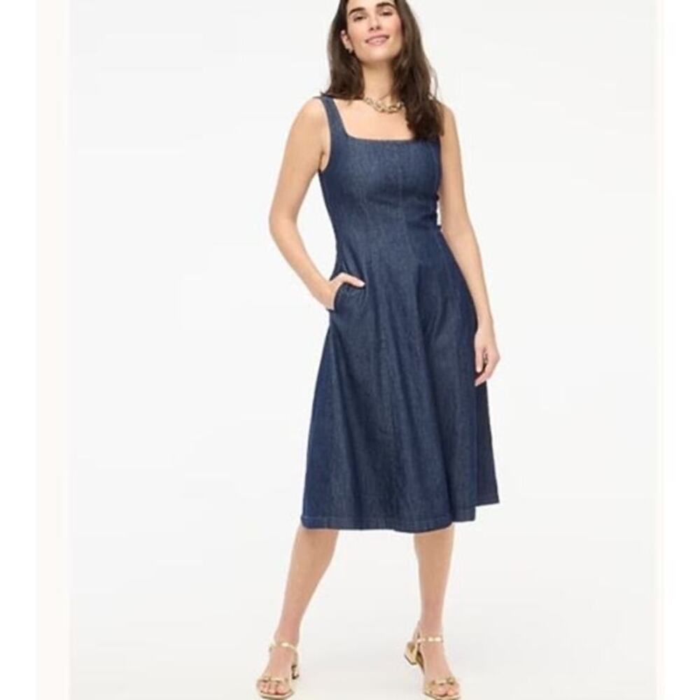 J. Crew Chambray tank midi dress - Picture 1 of 10
